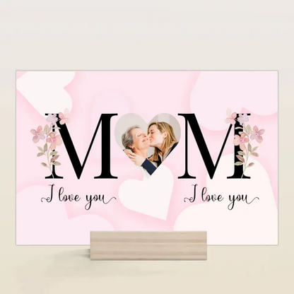 Mom I Love You - Personalized Custom Acrylic Plaque - Easter, Mother's Day Gift For Grandma, Mom