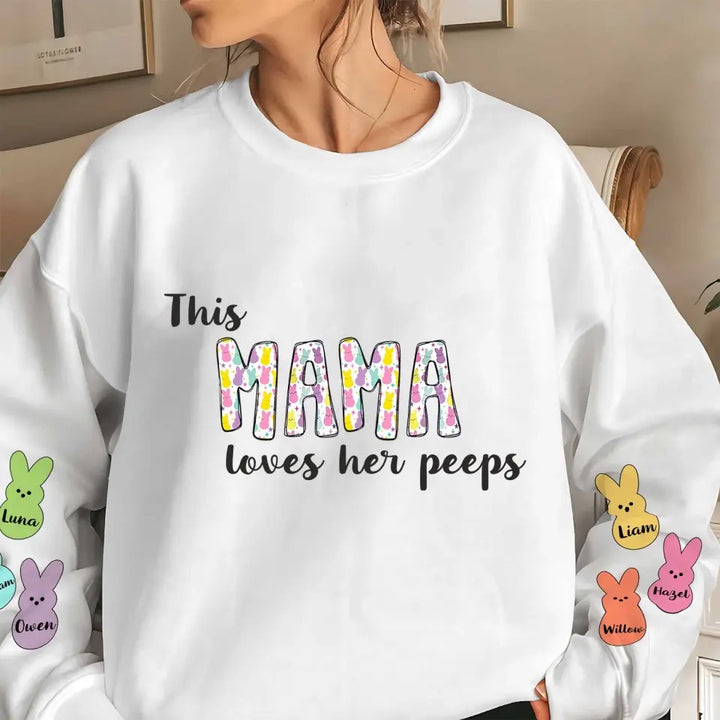 This Grandma Loves Her Peeps - Personalized Custom Sweatshirt - Mother's Day Gift For Grandma, Mom, Family Members