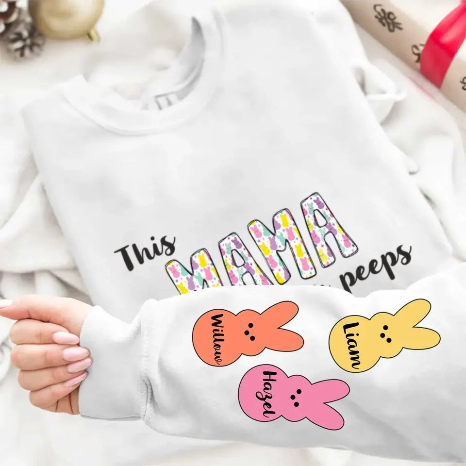 This Grandma Loves Her Peeps - Personalized Custom Sweatshirt - Mother's Day Gift For Grandma, Mom, Family Members