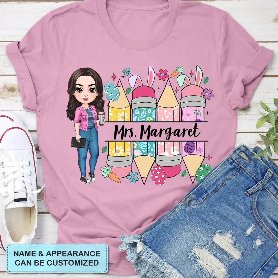 Easter Vibes Teacher - Personalized Custom T-shirt - Teacher's Day, Appreciation Gift For Teacher