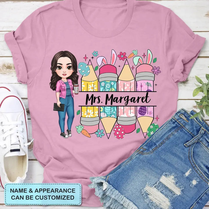 Easter Vibes Teacher - Personalized Custom T-shirt - Teacher's Day, Appreciation Gift For Teacher