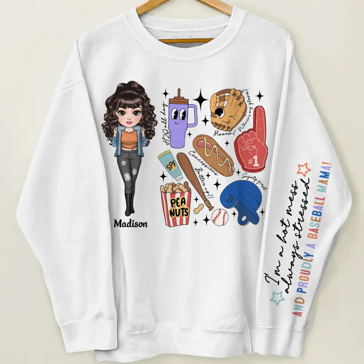 Proudly Baseball Mama - Personalized Custom Sweatshirt - Mother's Day Gift For Grandma, Mom, Family Members