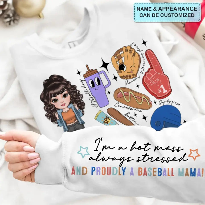 Proudly Baseball Mama - Personalized Custom Sweatshirt - Mother's Day Gift For Grandma, Mom, Family Members