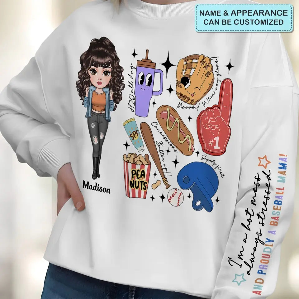 Proudly Baseball Mama - Personalized Custom Sweatshirt - Mother's Day Gift For Grandma, Mom, Family Members