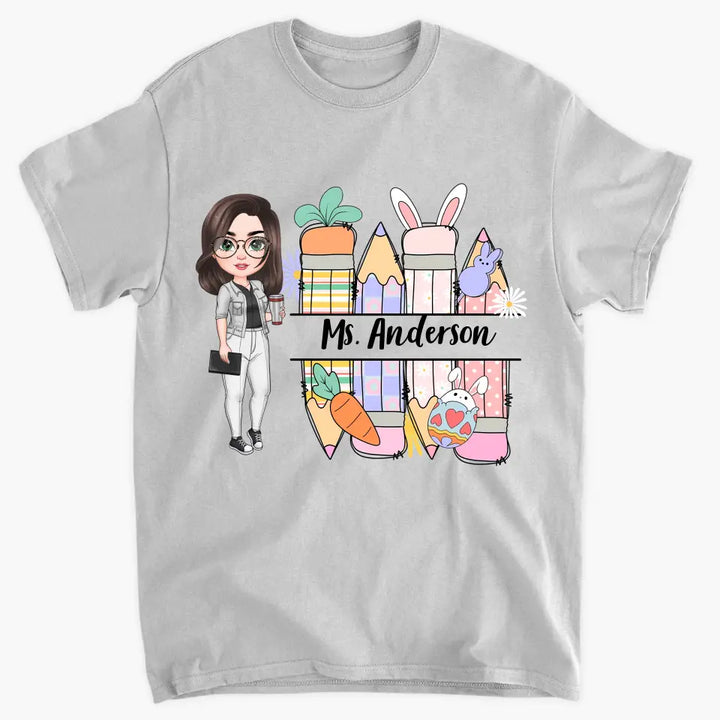 Easter Pencil Vibes Teacher - Personalized Custom T-shirt - Teacher's Day, Appreciation Gift For Teacher