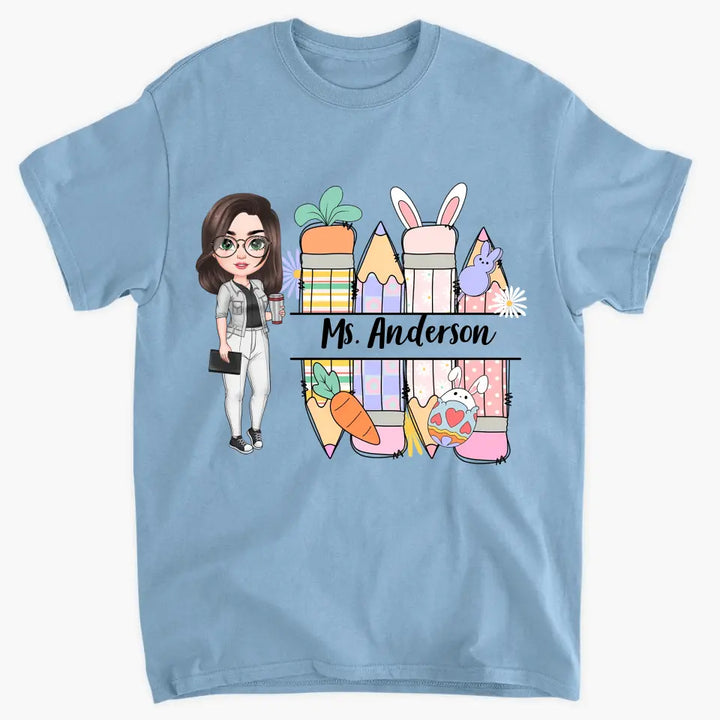 Easter Pencil Vibes Teacher - Personalized Custom T-shirt - Teacher's Day, Appreciation Gift For Teacher