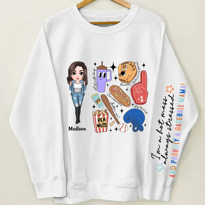 Proudly Baseball Mama - Personalized Custom Sweatshirt - Mother's Day Gift For Grandma, Mom, Family Members