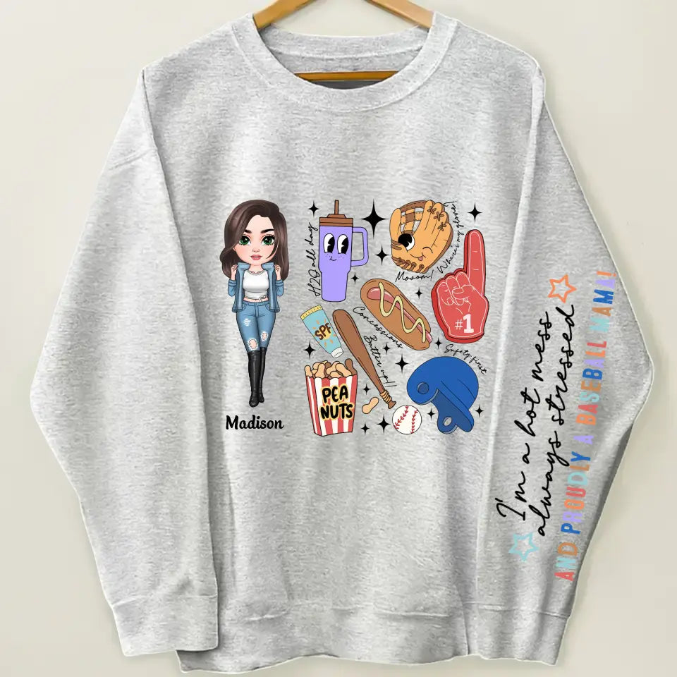 Proudly Baseball Mama - Personalized Custom Sweatshirt - Mother's Day Gift For Grandma, Mom, Family Members