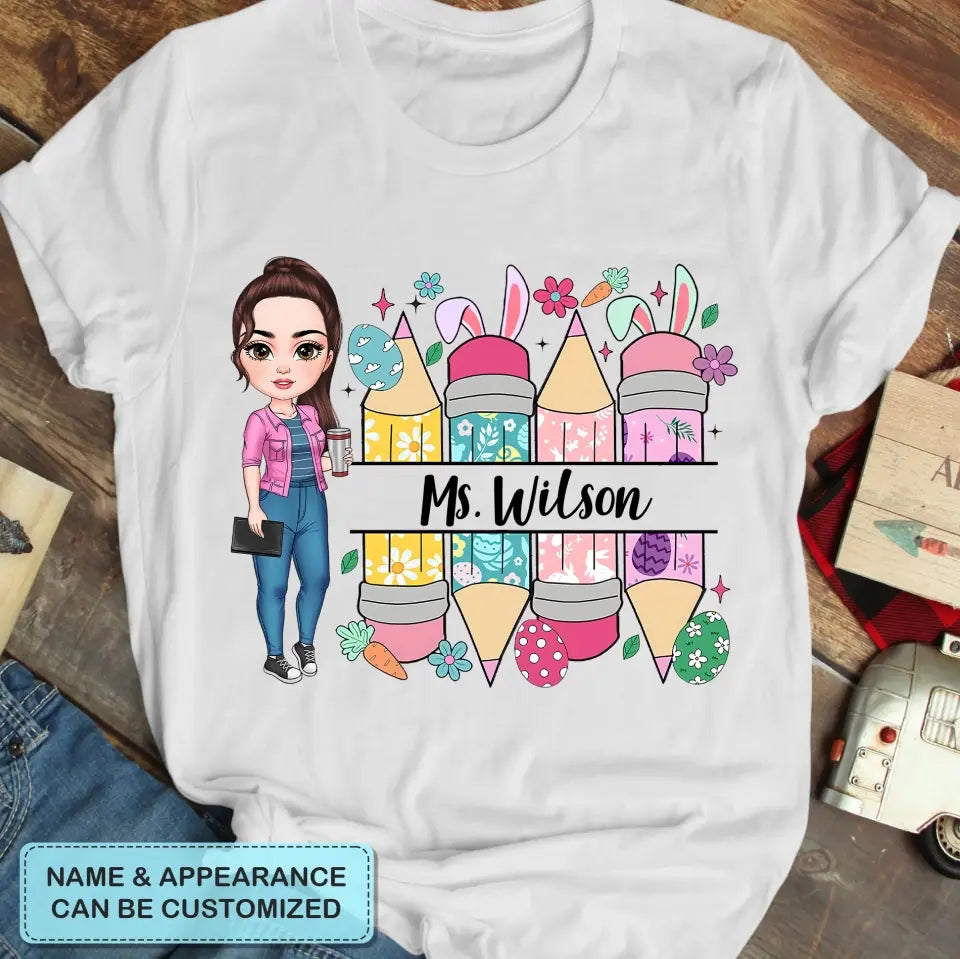 Easter Vibes Teacher - Personalized Custom T-shirt - Teacher's Day, Appreciation Gift For Teacher