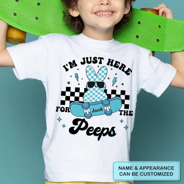 I'm Just Here For The Chicks - Personalized Custom Youth T-shirt - Easter Day's Gift For Kids, Family Members