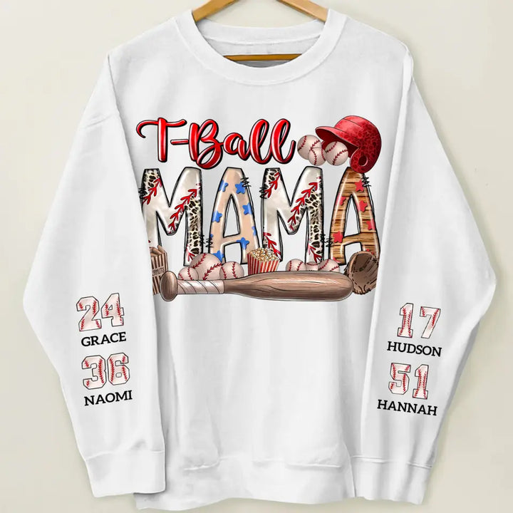 T-ball Mama - Personalized Custom Sweatshirt - Mother's Day Gift For Grandma, Mom, Family Members
