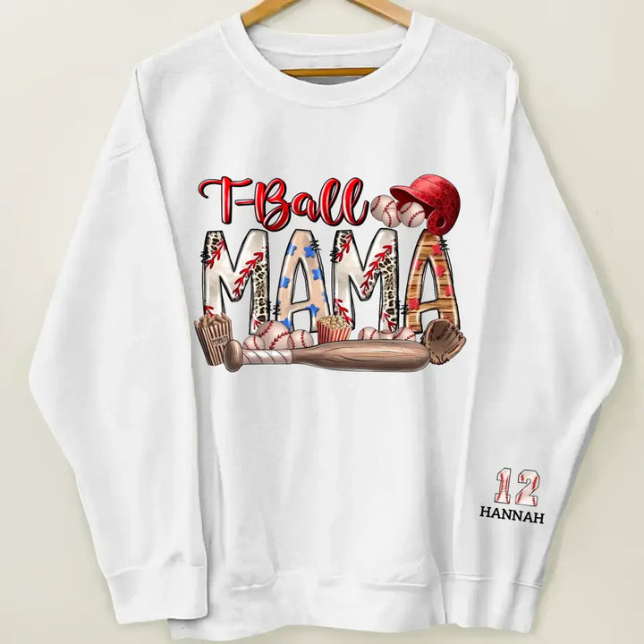T-ball Mama - Personalized Custom Sweatshirt - Mother's Day Gift For Grandma, Mom, Family Members