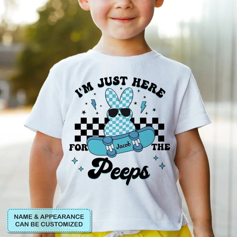 I'm Just Here For The Chicks - Personalized Custom Youth T-shirt - Easter Day's Gift For Kids, Family Members