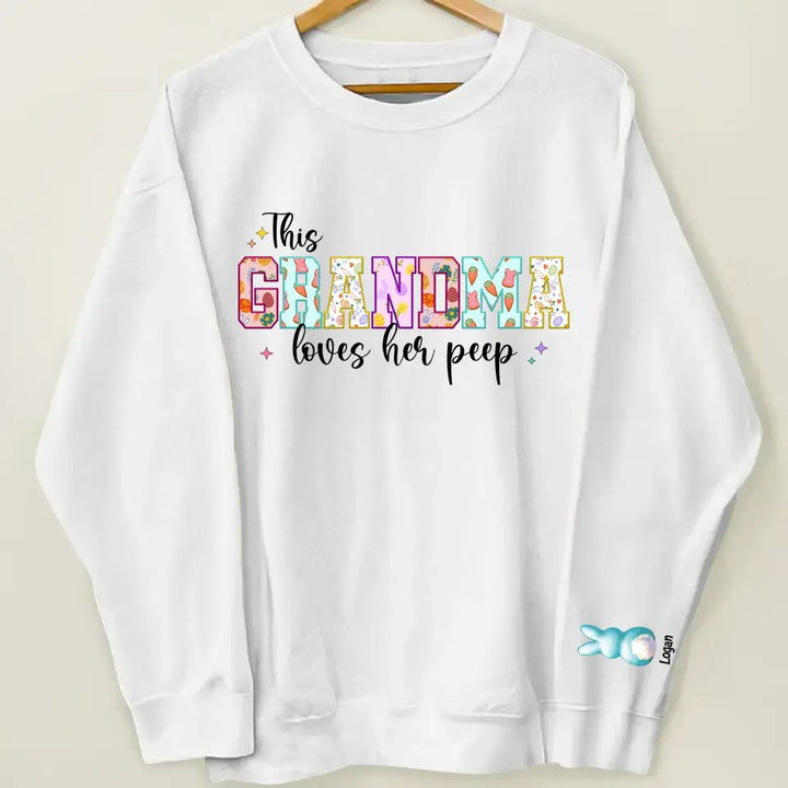 This Grandma Loves Her Peep - Personalized Custom Sweatshirt - Mother's Day Gift For Grandma, Mom, Family Members