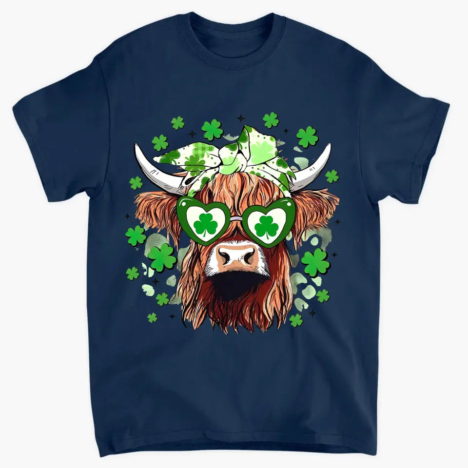 Retro Highland Cow - Personalized Custom T-shirt - Gift For Family, Family Members