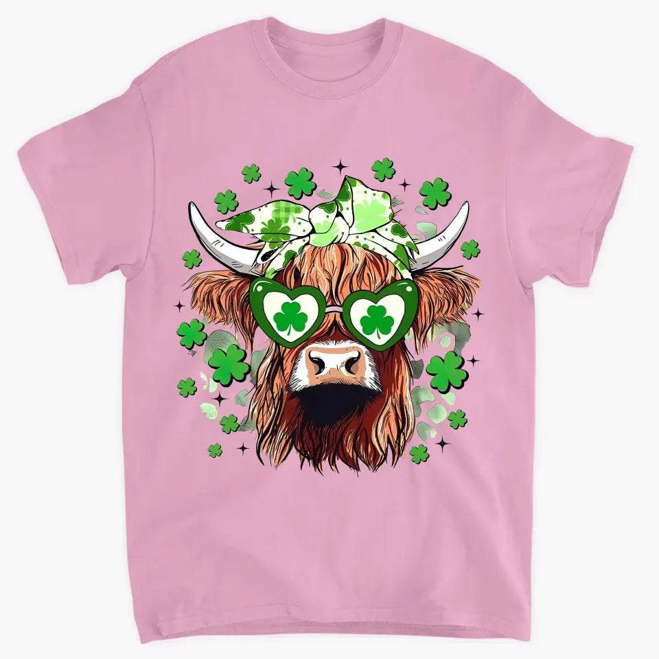 Retro Highland Cow - Personalized Custom T-shirt - Gift For Family, Family Members