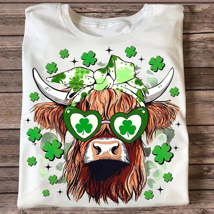 Retro Highland Cow - Personalized Custom T-shirt - Gift For Family, Family Members
