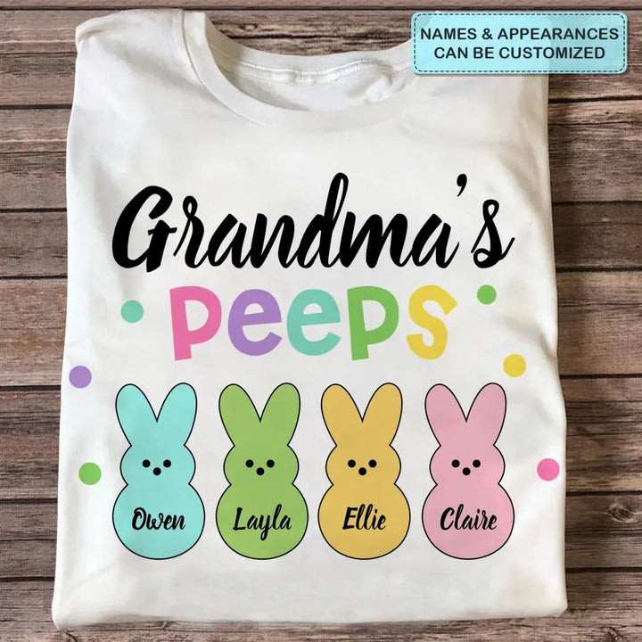Grandma's Peeps - Personalized Custom T-shirt - Easter Gift For Grandma, Mom, Family Members