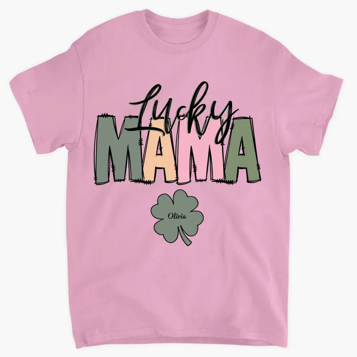Lucky Mama - Personalized Custom T-shirt - Mother's Day, Gift For Mom, Family, Family Members