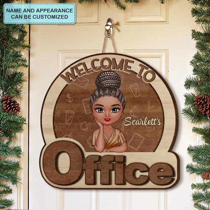Welcome To My Office - Personalized Custom 2-Layer Door Sign - Gift For Office Staff