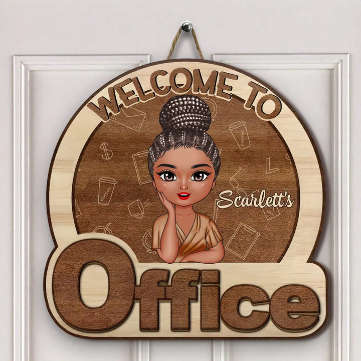 Welcome To My Office - Personalized Custom 2-Layer Door Sign - Gift For Office Staff