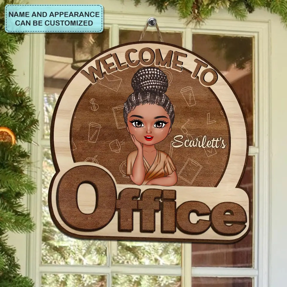 Welcome To My Office - Personalized Custom 2-Layer Door Sign - Gift For Office Staff