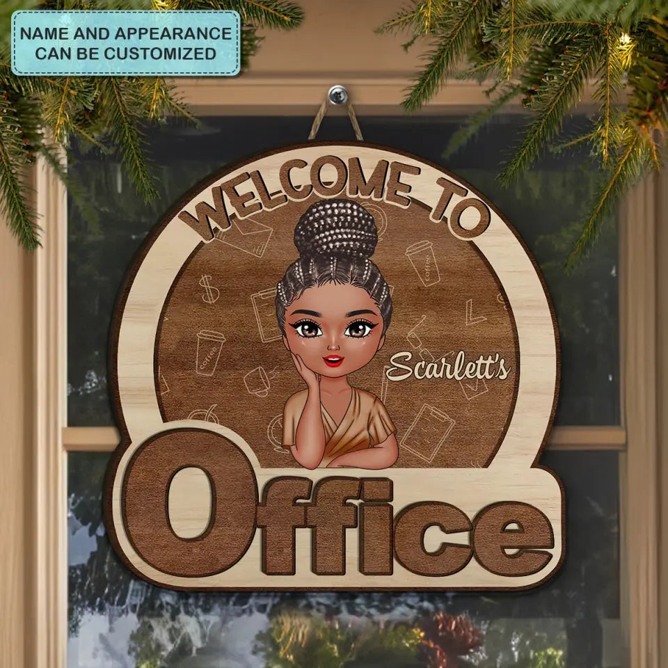Welcome To My Office - Personalized Custom 2-Layer Door Sign - Gift For Office Staff