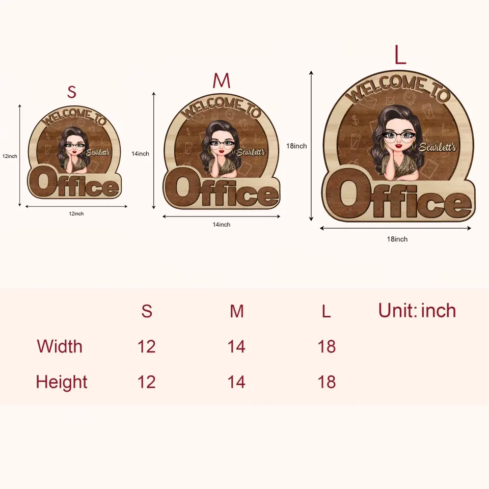 Welcome To My Office - Personalized Custom 2-Layer Door Sign - Gift For Office Staff