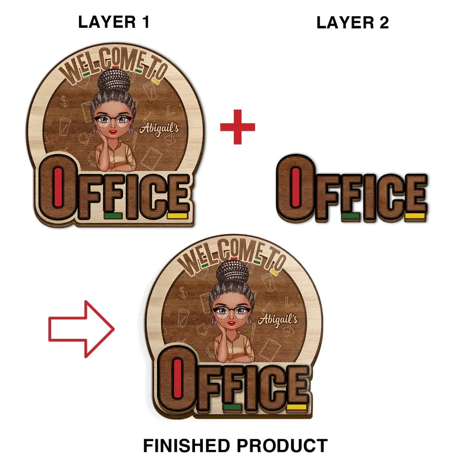 Welcome To My Office 2 - Personalized Custom 2-Layer Door Sign - Gift For Office Staff