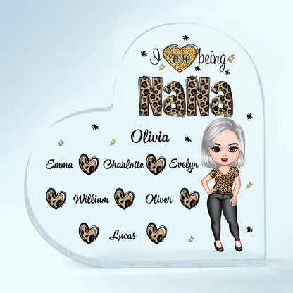 I Love Being Grandma - Personalized Custom Heart-shaped Acrylic Plaque -  Mother's Day Gift For Grandma