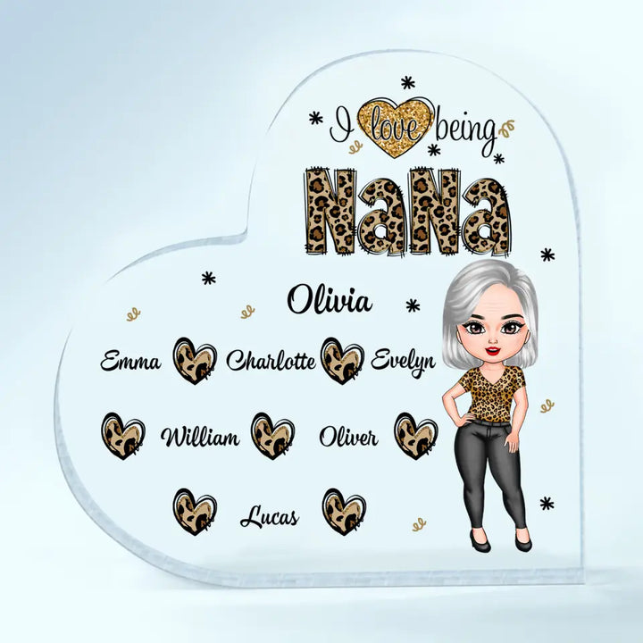 I Love Being Grandma - Personalized Custom Heart-shaped Acrylic Plaque -  Mother's Day Gift For Grandma