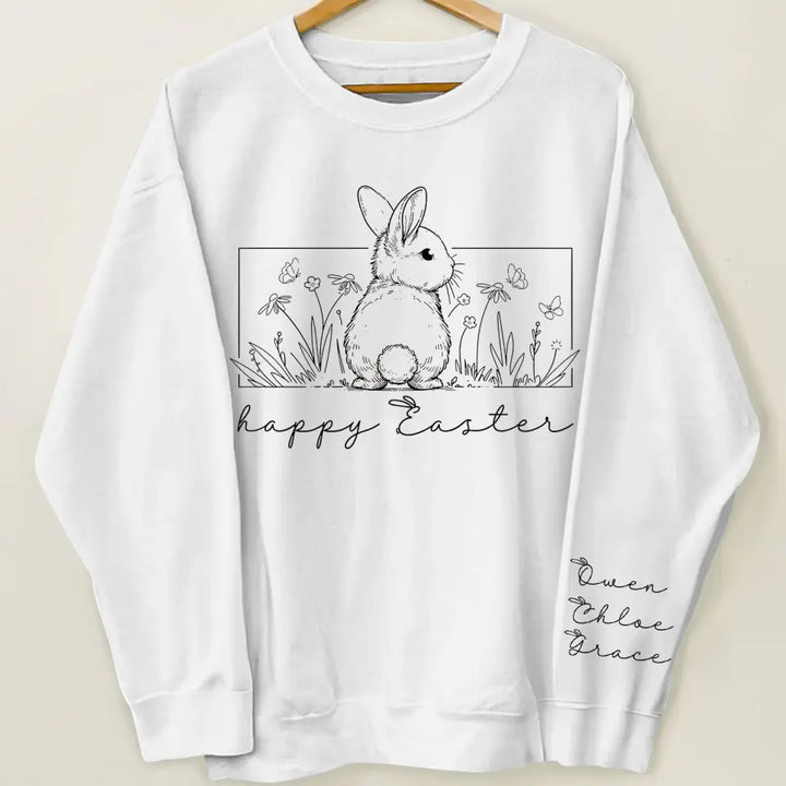 Happy Easter - Personalized Custom Sweatshirt - Easter Gift For Mom, Grandma, Family Members