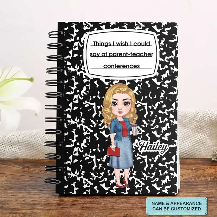 Teacher Journal - Personalized Custom Spiral Journal - Teacher's Day, Appreciation Gift For Teacher