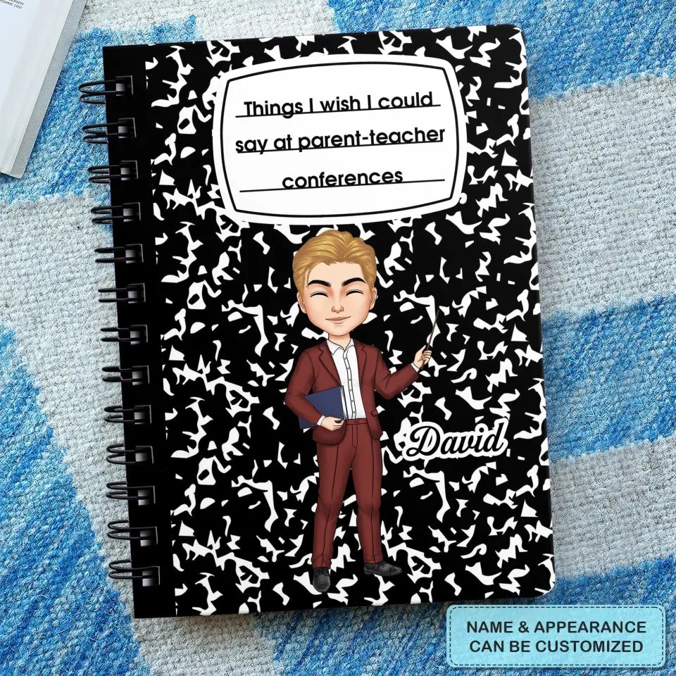 Teacher Journal - Personalized Custom Spiral Journal - Teacher's Day, Appreciation Gift For Teacher