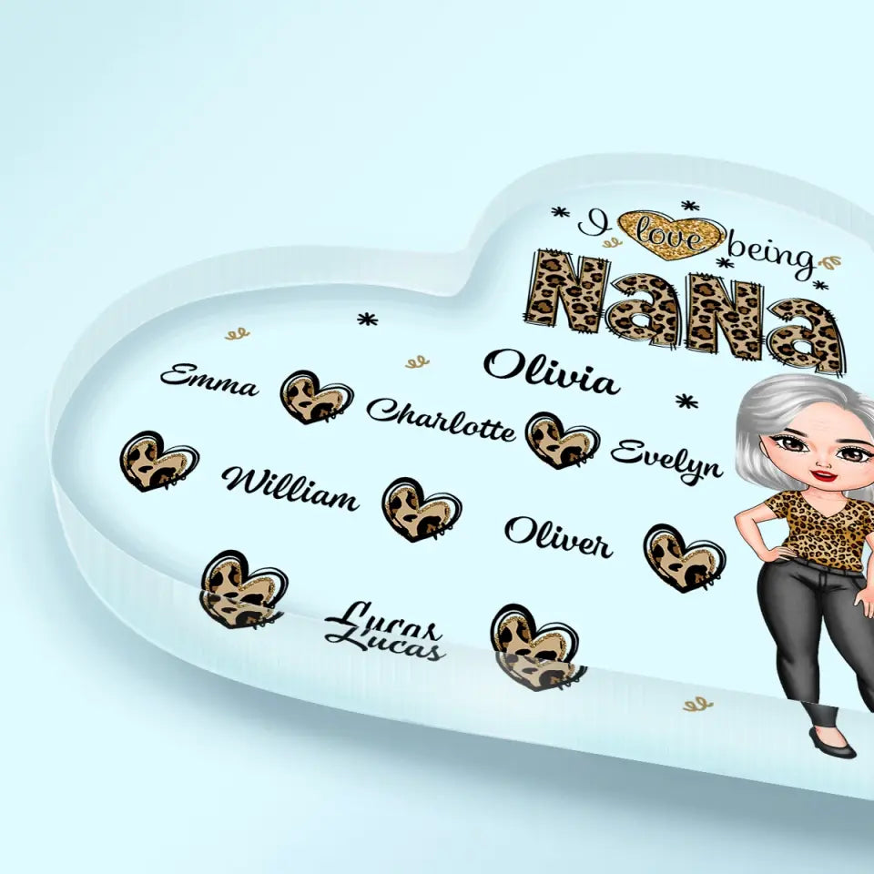 I Love Being Grandma - Personalized Custom Heart-shaped Acrylic Plaque -  Mother's Day Gift For Grandma