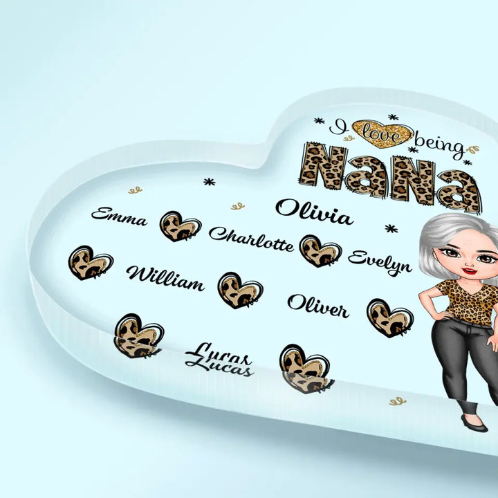 I Love Being Grandma - Personalized Custom Heart-shaped Acrylic Plaque -  Mother's Day Gift For Grandma
