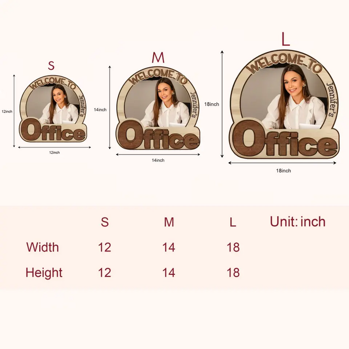 Welcome To My Office Photo - Personalized Custom 2-Layer Door Sign - Gift For Office Staff