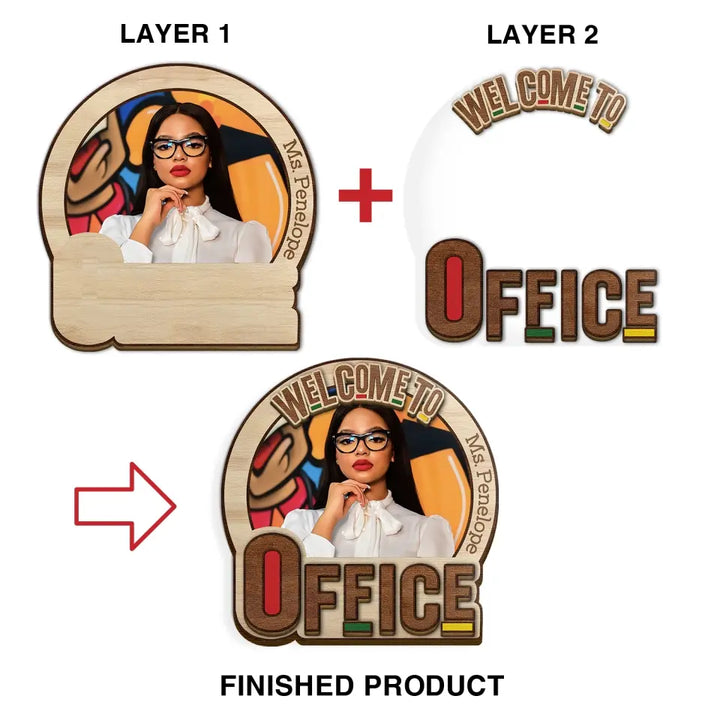 Welcome To My Office Photo 2 - Personalized Custom 2-Layer Door Sign - Gift For Office Staff