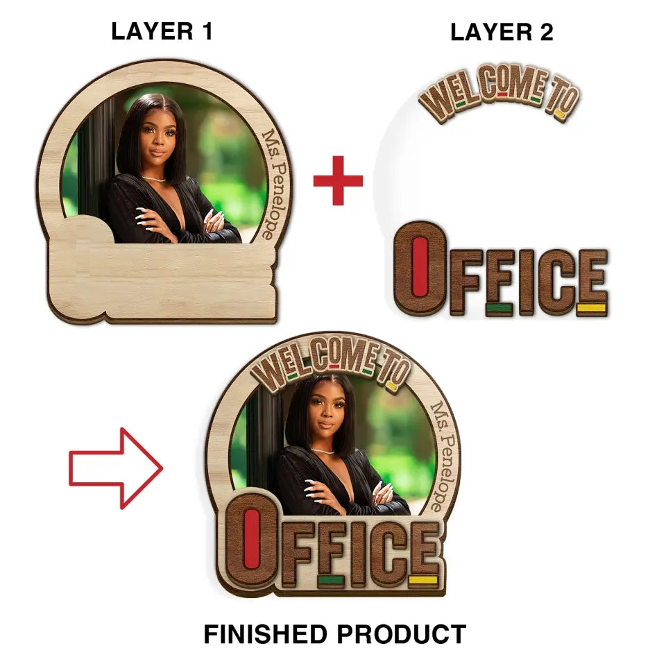 Welcome To My Office Photo 2 - Personalized Custom 2-Layer Door Sign - Gift For Office Staff