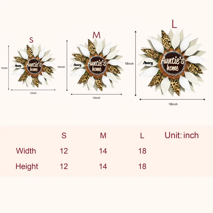 Sunflowers - Personalized Custom Door Sign - Gift For Grandma, Family Members