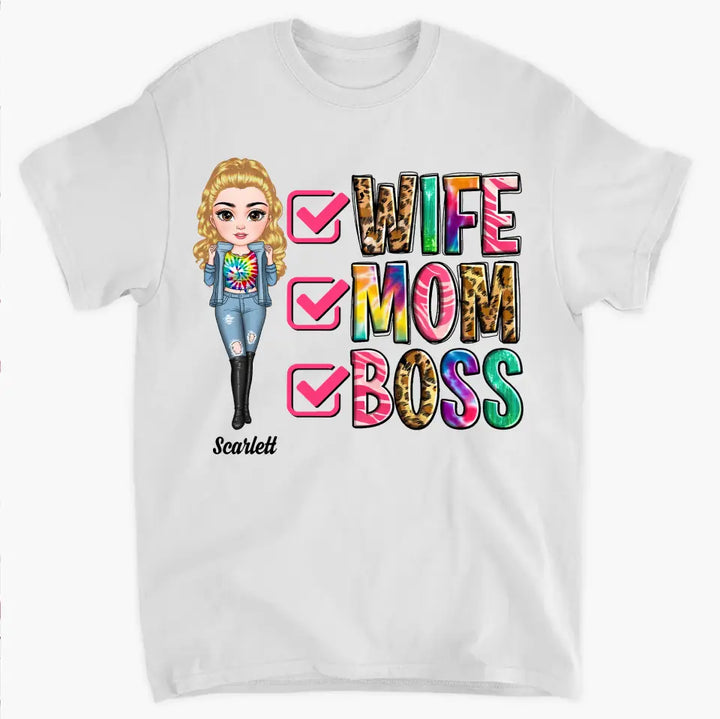 Wife Mom Boss - Personalized Custom T-shirt - Mother's Day Gift For Mom