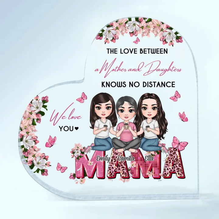 Mom, We Love You Floral - Personalized Heart-shaped Acrylic Plaque - Mother's Day Gift For Mom