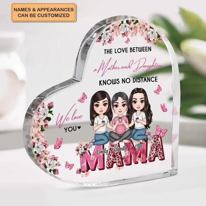 Mom, We Love You Floral - Personalized Heart-shaped Acrylic Plaque - Mother's Day Gift For Mom