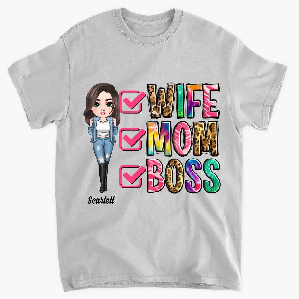 Wife Mom Boss - Personalized Custom T-shirt - Mother's Day Gift For Mom