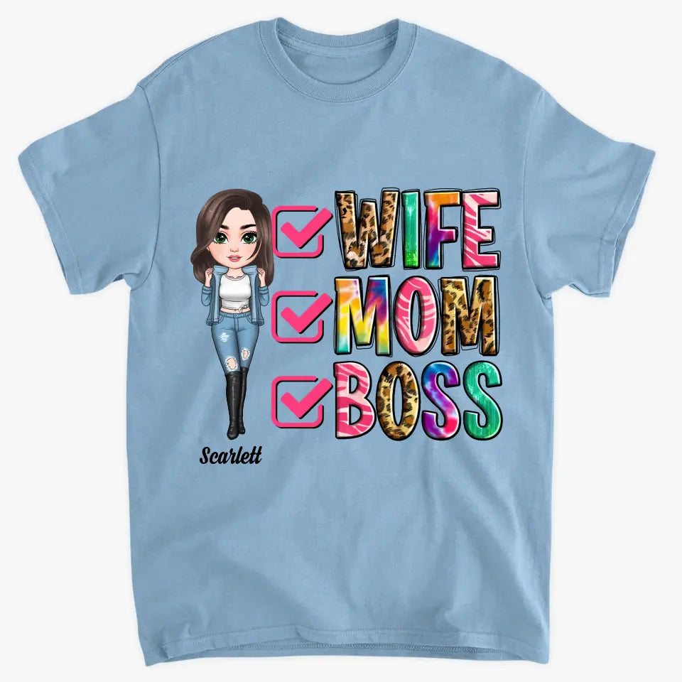 Wife Mom Boss - Personalized Custom T-shirt - Mother's Day Gift For Mom