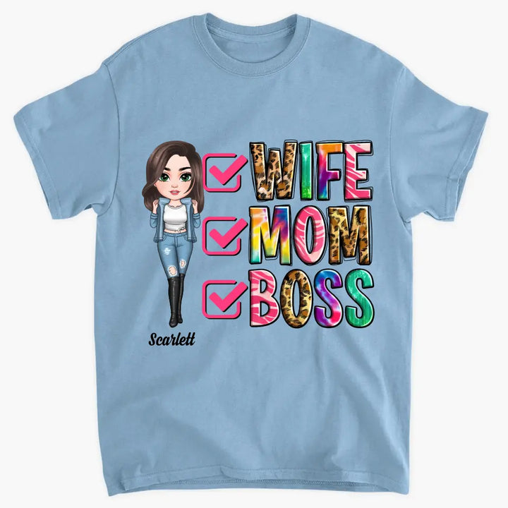 Wife Mom Boss - Personalized Custom T-shirt - Mother's Day Gift For Mom