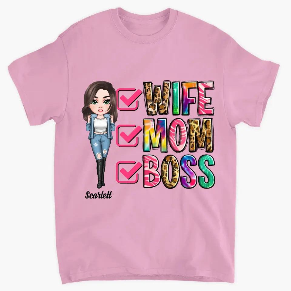 Wife Mom Boss - Personalized Custom T-shirt - Mother's Day Gift For Mom