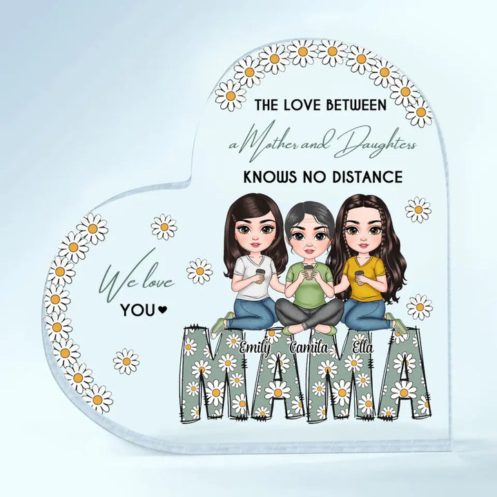 Mama, We Love You Daisy - Personalized Heart-shaped Acrylic Plaque - Mother's Day Gift For Mom