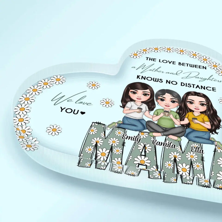 Mama, We Love You Daisy - Personalized Heart-shaped Acrylic Plaque - Mother's Day Gift For Mom