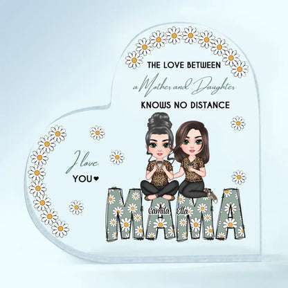 Mama, We Love You Daisy - Personalized Heart-shaped Acrylic Plaque - Mother's Day Gift For Mom